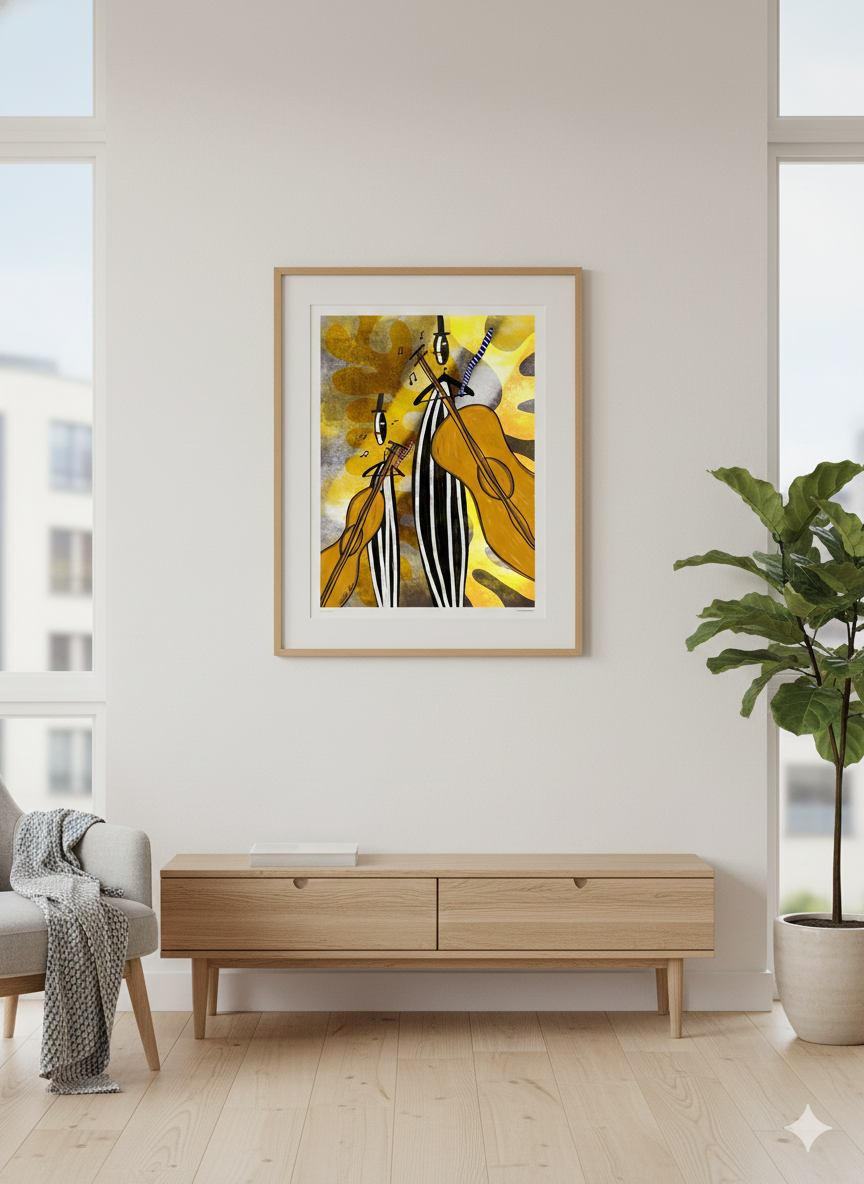 Galjé musikant 40x50cm
