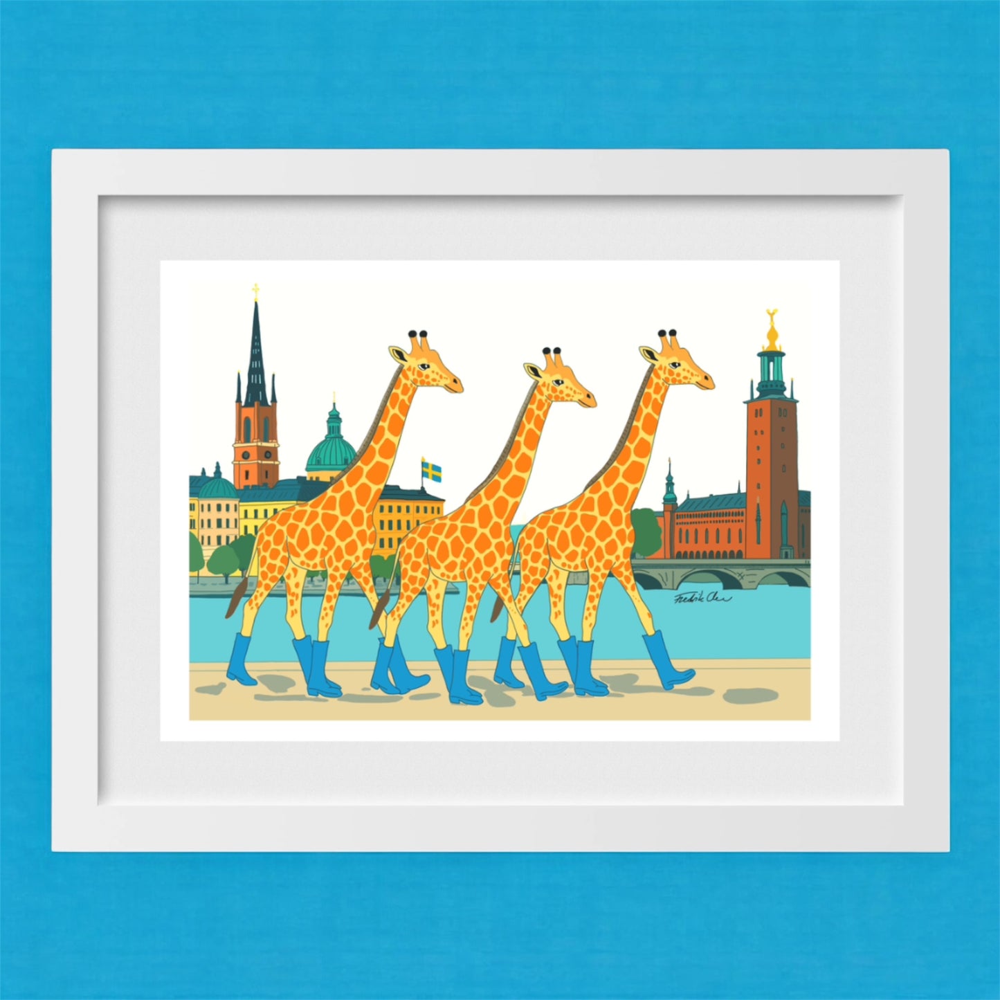 Girafferna på stan 40x50cm