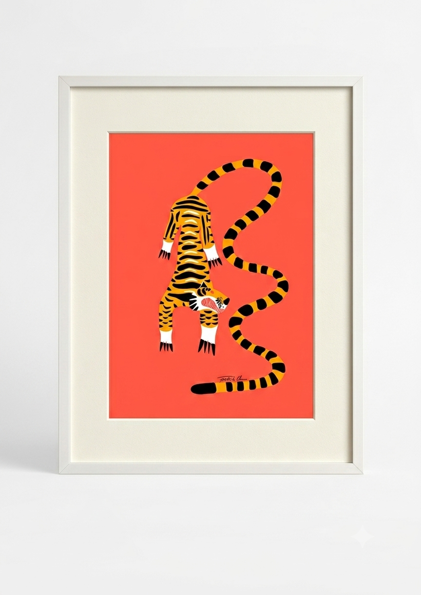 Tiger long tale 40x50cm